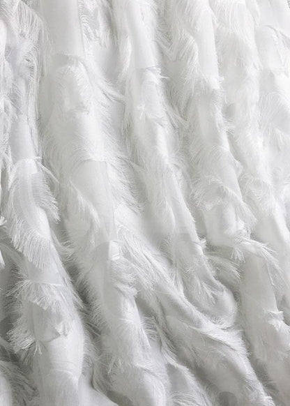 Color Feather Fringed High Waist Long Skirts
