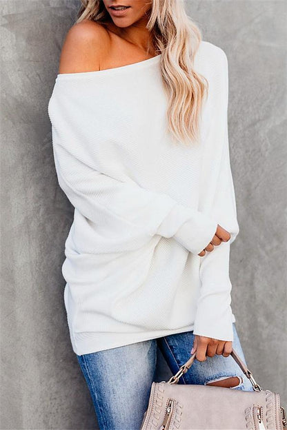 Color Drop Shoulder Sweater