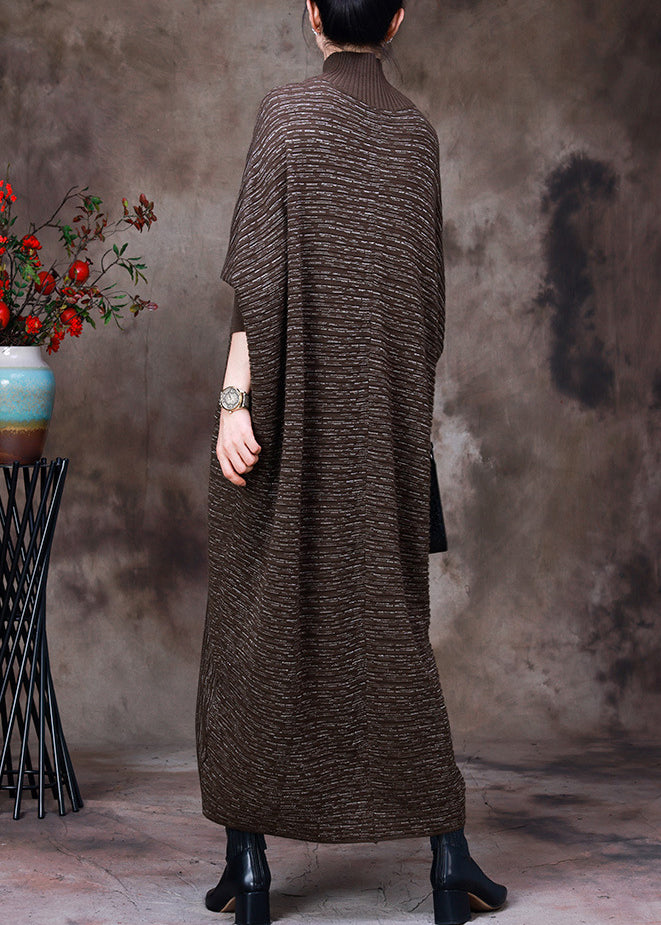 Unique Coffee Green Colour Patchwork Velour Vacation Dresses Batwing Sleeve