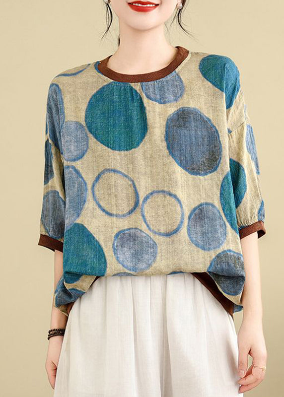 Blue Print Top Bracelet Sleeve
