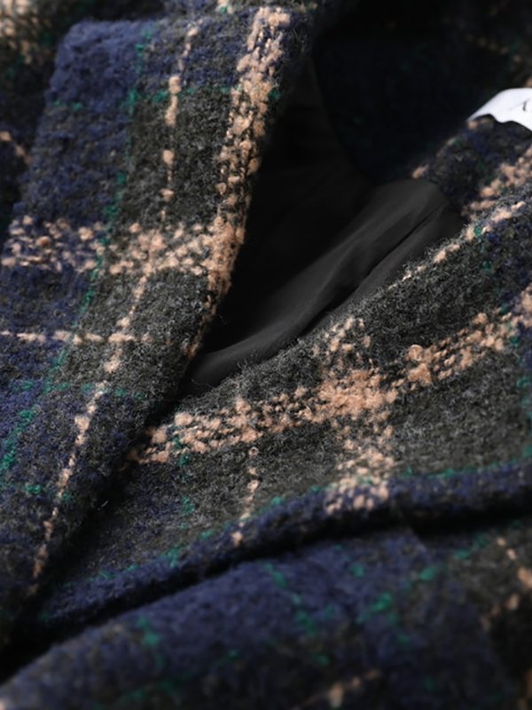 Coats Retro Plaid Woolen Coat