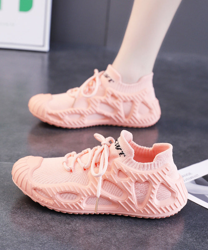 Beige Breathable Mesh Flats Shoes