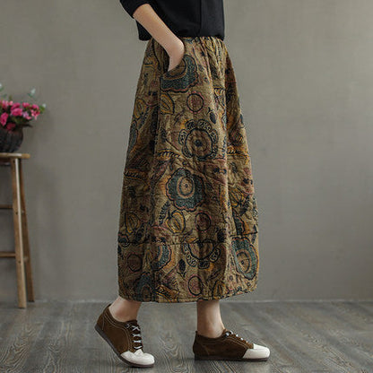 Style Padded Quilted Printed Skirt