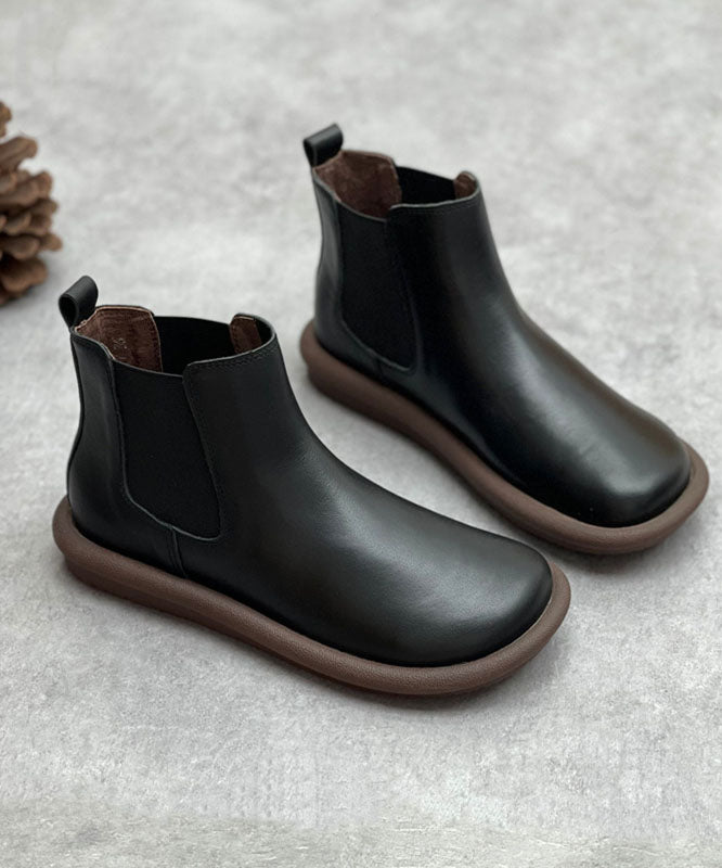 Coffee Boots Cowhide Leather Shelsea Boots