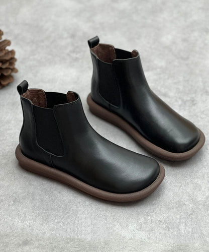 Coffee Boots Cowhide Leather Shelsea Boots