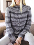 Gradient Women's Twist Knit Crew Neck Sweater elevenforest