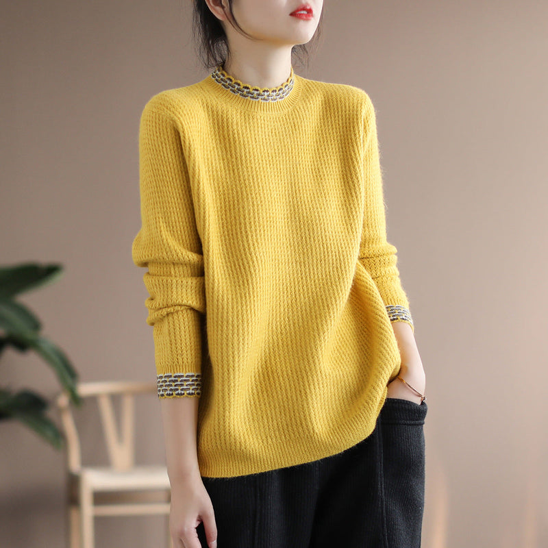 Winter Spliced Knitted Loose Sweater