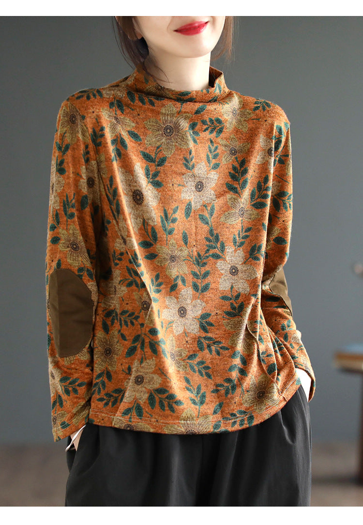 Artistic Print Knitted T-shirt