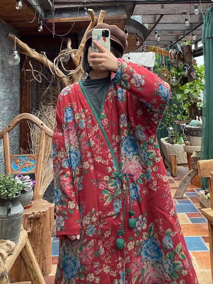 Print Button Shawl Coat