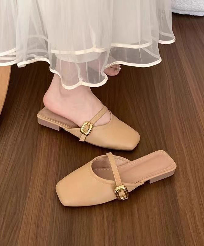 Black Comfortable Splicing Faux Leather Slide Sandals