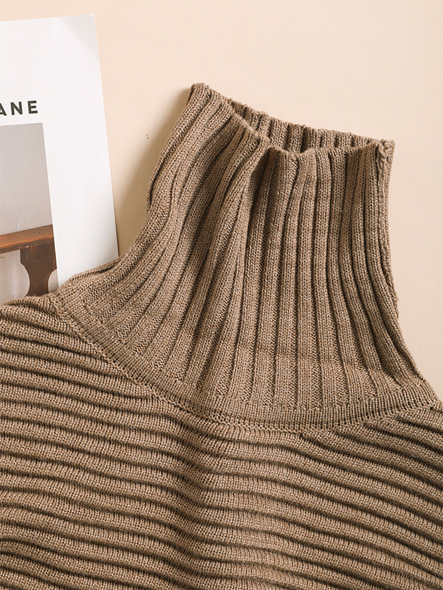 Turtleneck Half Sleeve Loose Pullover Sweater