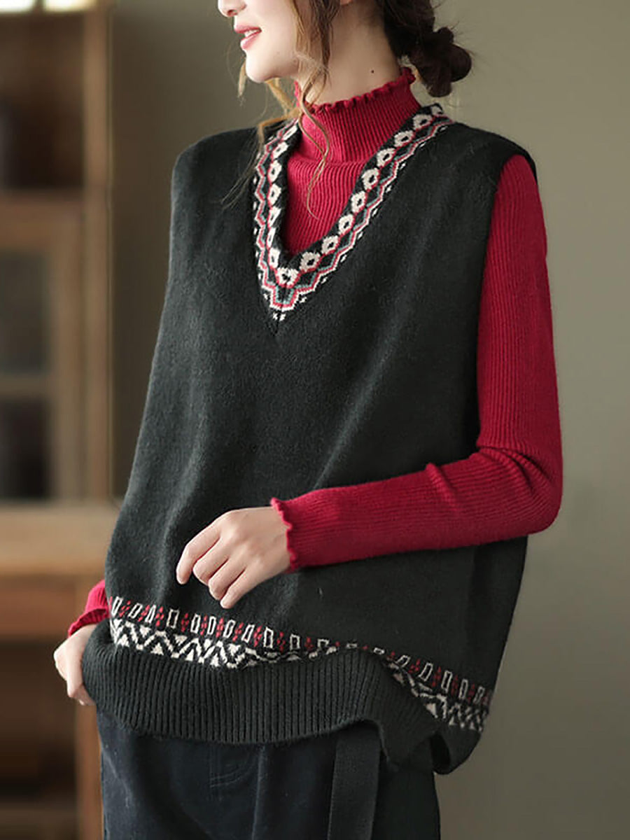 Winter Knitted Vest Sleeveless Sweater