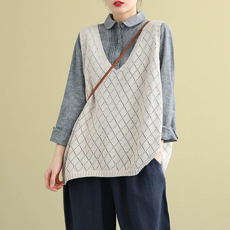 Retro Loose Knitted Sweater Vest