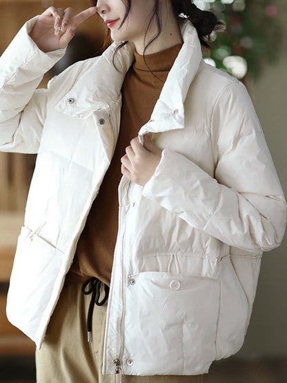 Zipper Pocket Warm Down Coat