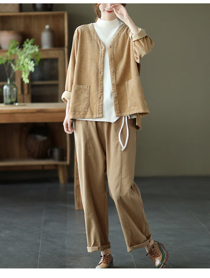 New Style Retro Literary Corduroy Jacket