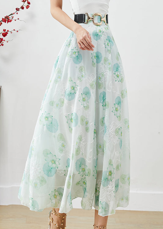 Green Chiffon Skirts Exra Large Hem Fall