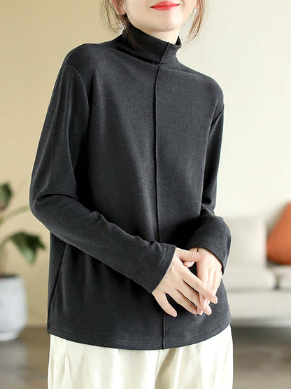 Autumn Artsy Warm Turtleneck T-shirt