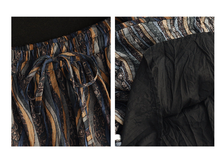 -print Elasticated Waist Skirt