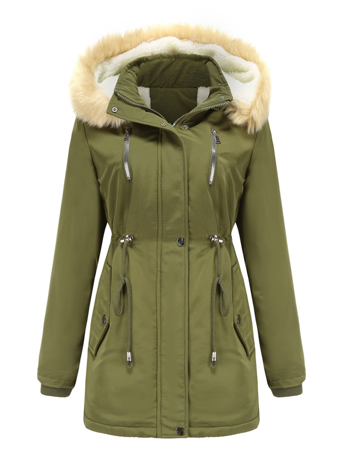 Coat Daily Lamb Wool Fall Winter Regular Midi Length Coat Color Oversized Coat