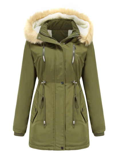 Coat Daily Lamb Wool Fall Winter Regular Midi Length Coat Color Oversized Coat