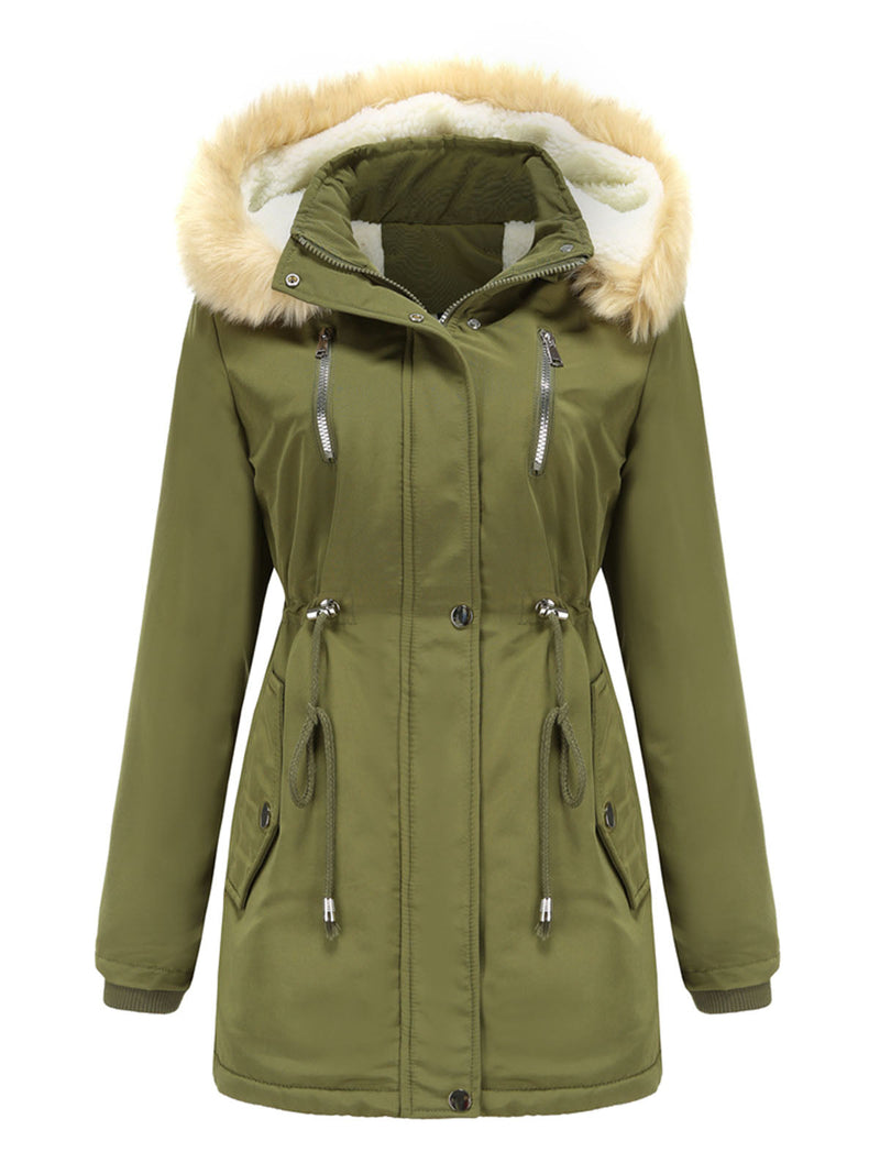 Coat Daily Lamb Wool Fall Winter Regular Midi Length Coat Color Oversized Coat