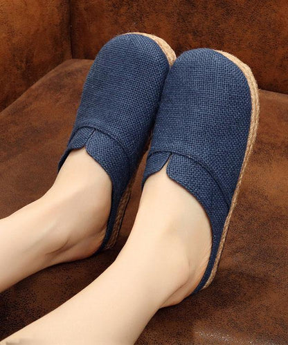Boutique Flat Shoes for Red Cotton Linen Fabric Slippers Shoes