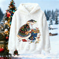 Comstylish Santa Claus And Bunny Pattern Warm Crew Neck Sweater