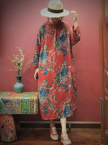 Cotton Print Loose Dress