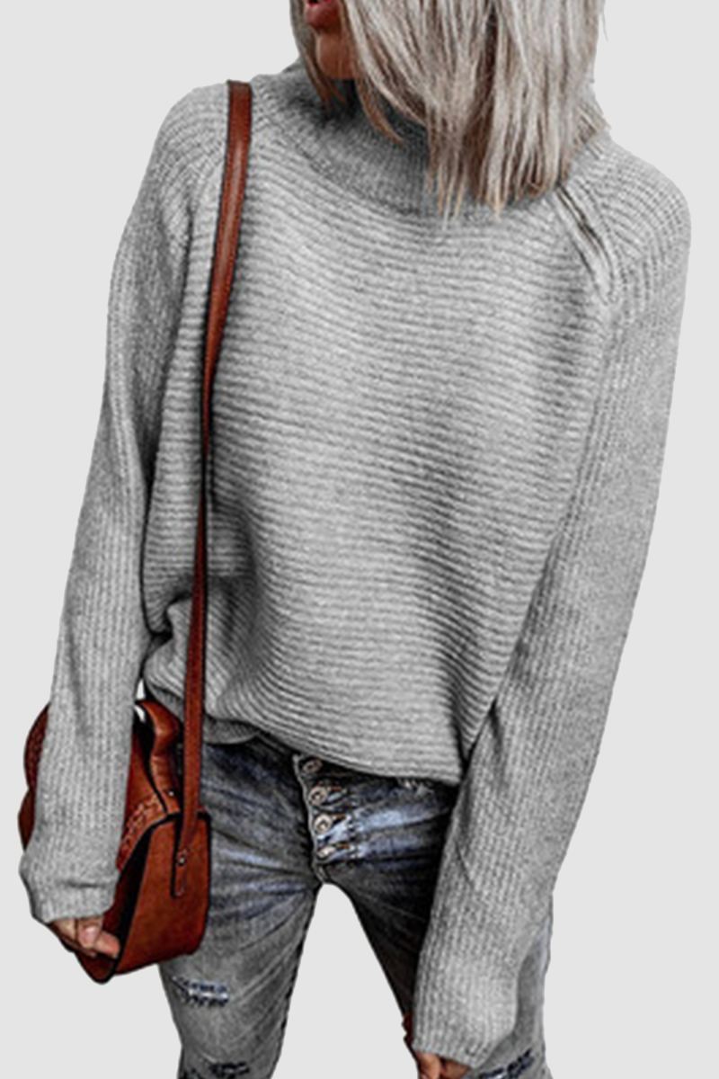 Zipper O Neck Tops Sweater(4 Colors)