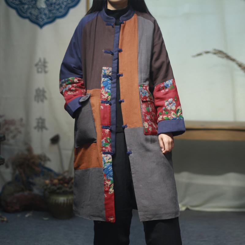 Chinese Style Patchwork Winter Coat