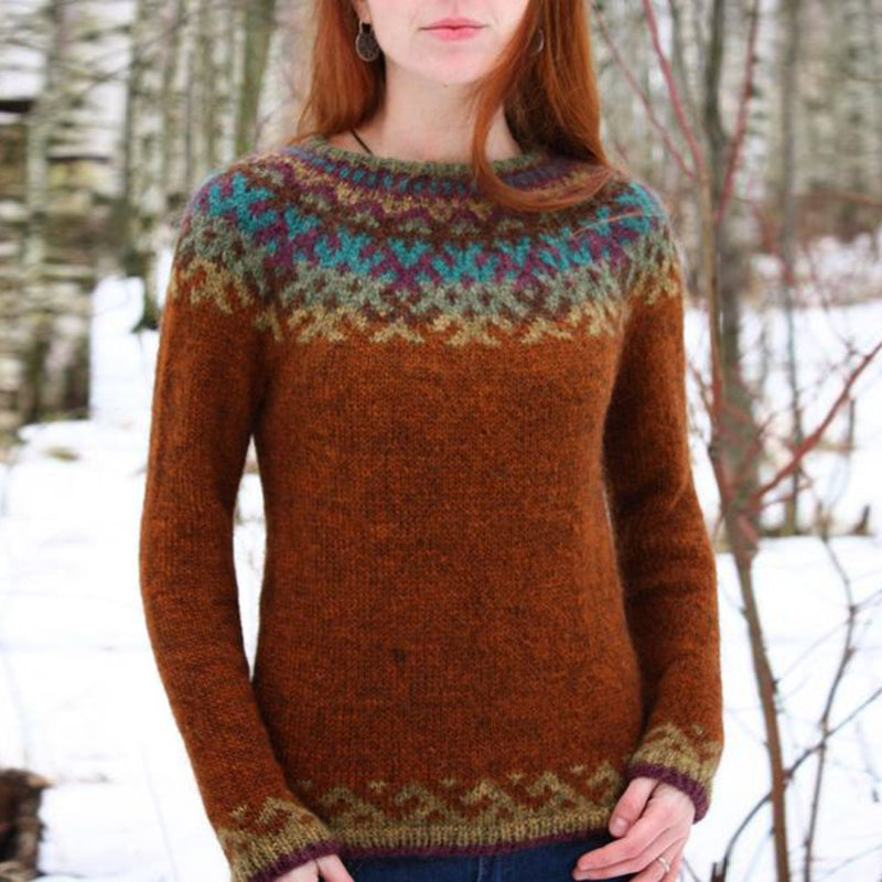 Fairman Island Vintage Jacquard Long Sleeve Sweater elevenforest