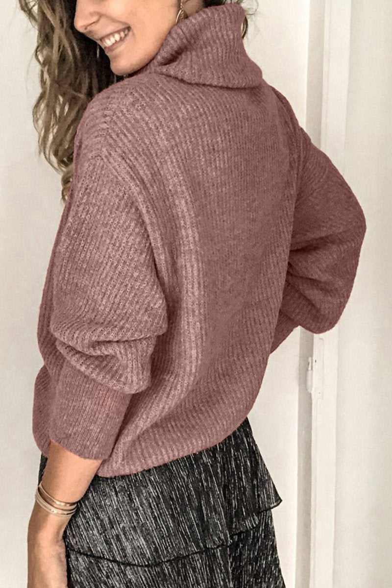 Turtleneck Button Long Sleeve Sweater