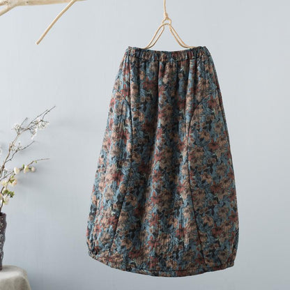 Winter Retro Loose Cotton Linen Skirt