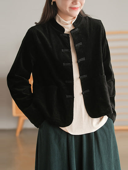 - Corduroy Breasted Pocket Coat