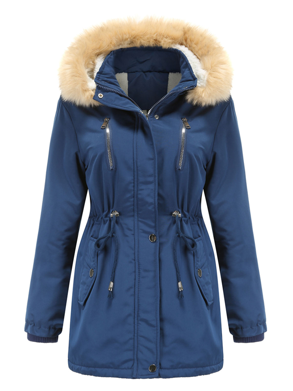Coat Daily Lamb Wool Fall Winter Regular Midi Length Coat Color Oversized Coat