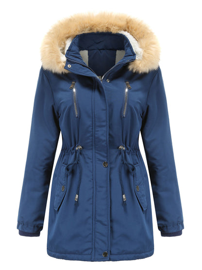 Coat Daily Lamb Wool Fall Winter Regular Midi Length Coat Color Oversized Coat
