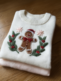 Christmas Elements Women's Round Neck Knit Sweater artswardrobe