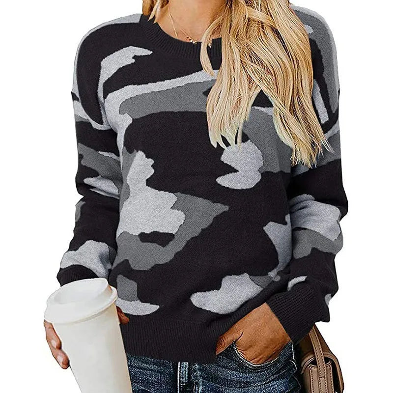 Chloe® | Knitted sweater with leopard camouflage