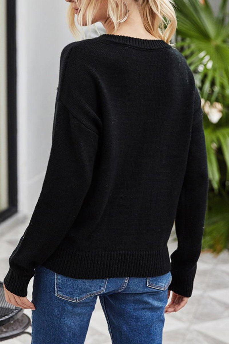 Heart-shaped Printed Sweater
