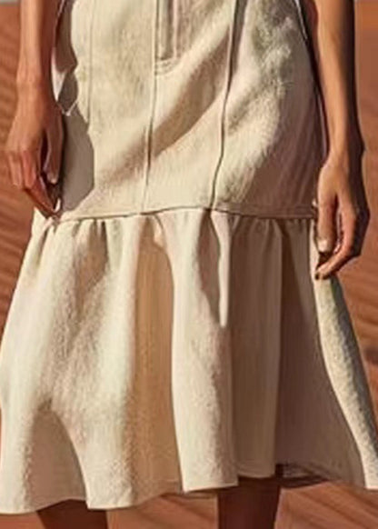 Linen Button High Waist Linen Skirts Summer