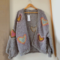 Women's Valentine Heart Button Down Cozy Sweater artswardrobe