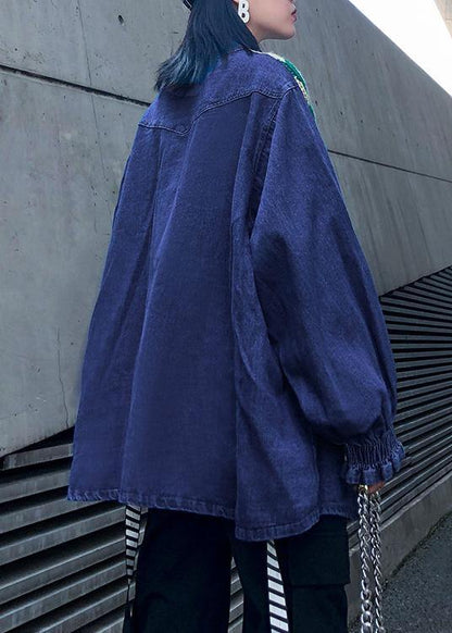 White Top O Neck Patchwork Oversized Shirts