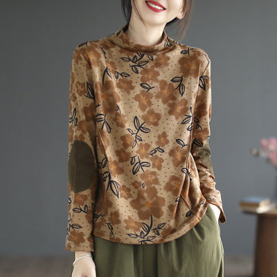 Artistic Print Knitted T-shirt