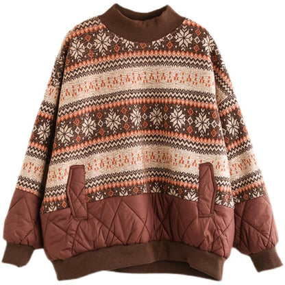 Winter Retro Loose Cotton Padded Sweater