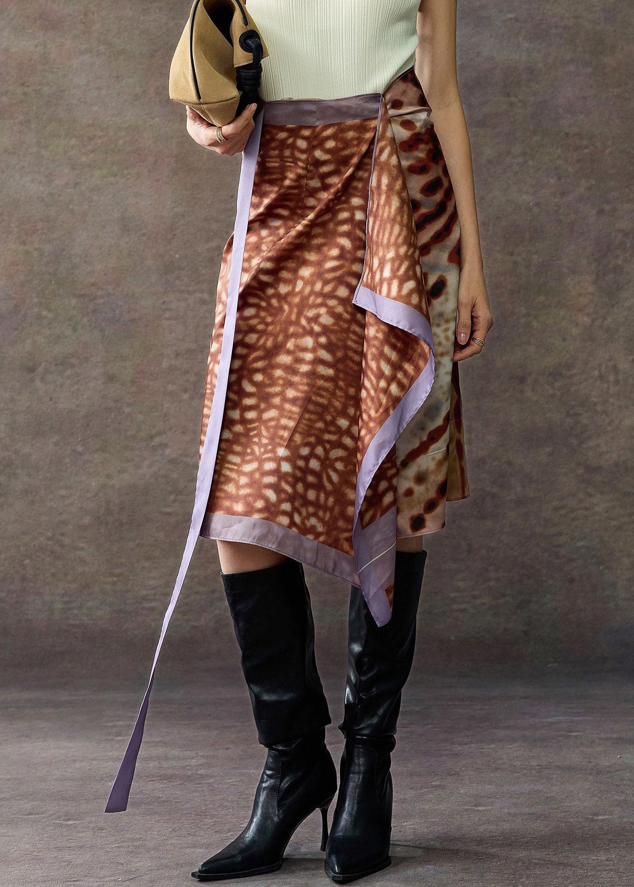 Leopard Asymmetrical Print Lace Up Cotton Skirts Summer