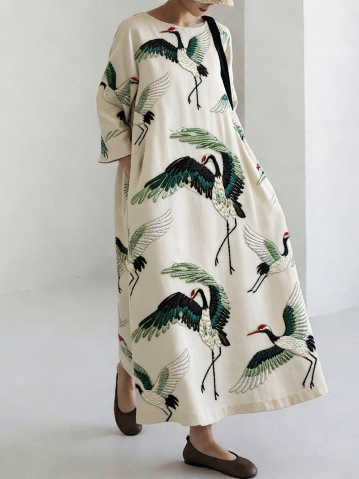 Comstylish Japanese Art Retro Leisure Linen Dress
