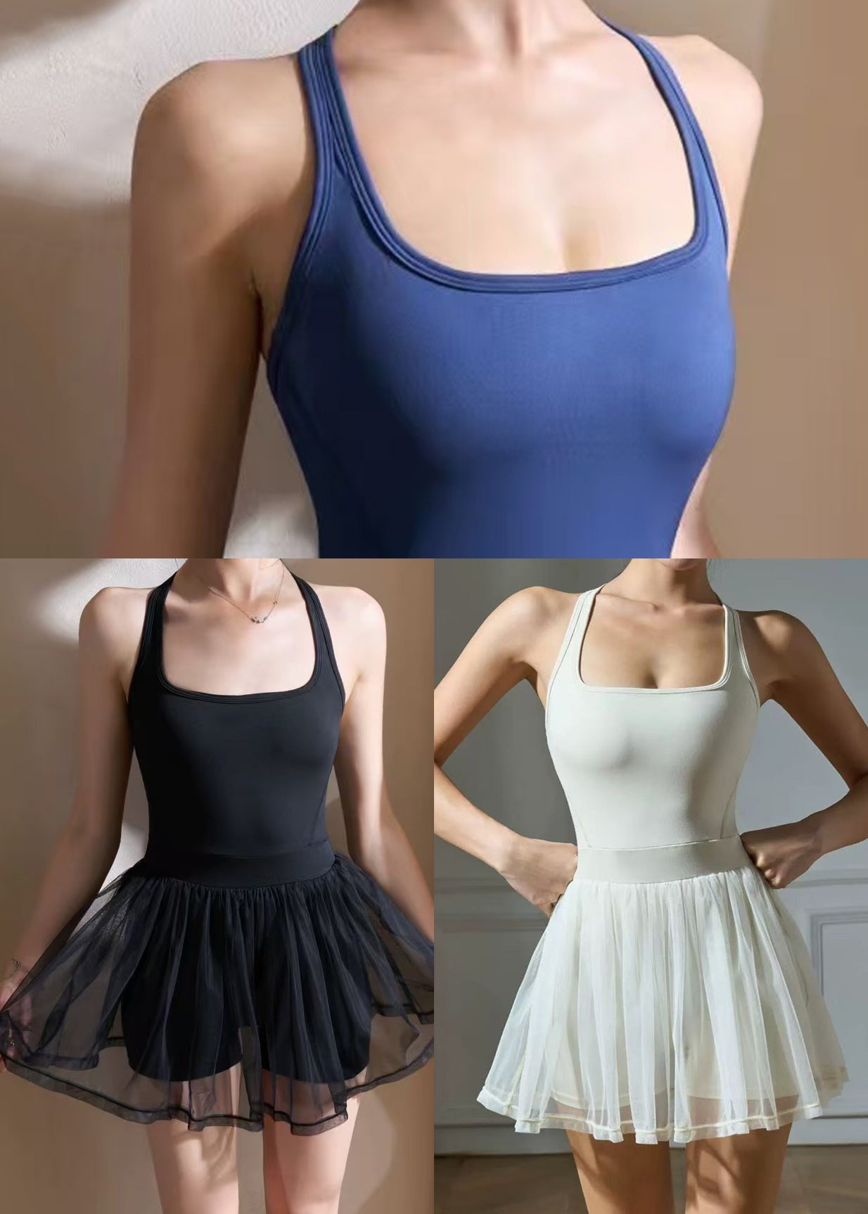 White High Stretch Sports Mini Dress One Piece Workout Suit