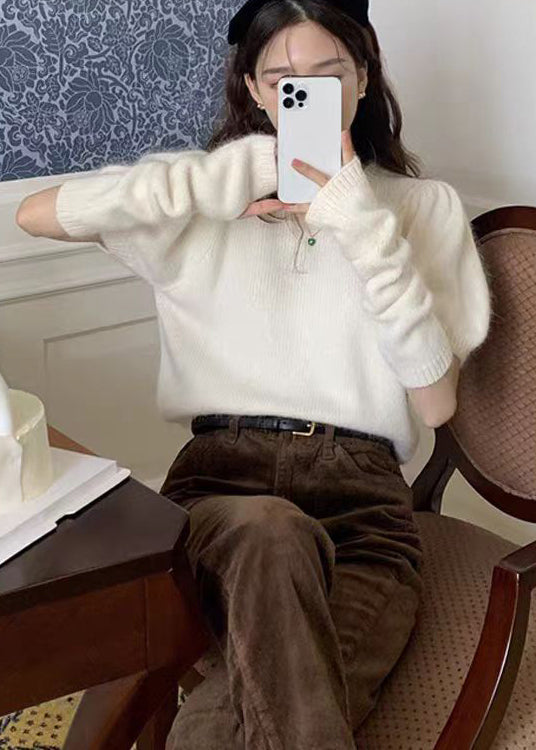 O-neck Short Detachable Sleeve Sweater Bubble Sleeve