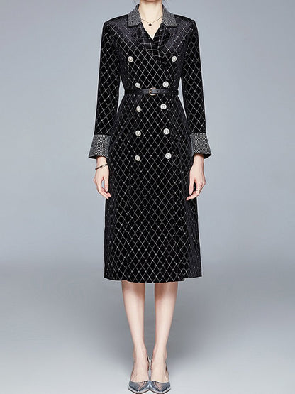 Coats Double Breasted Hot Drill Velvet Coat