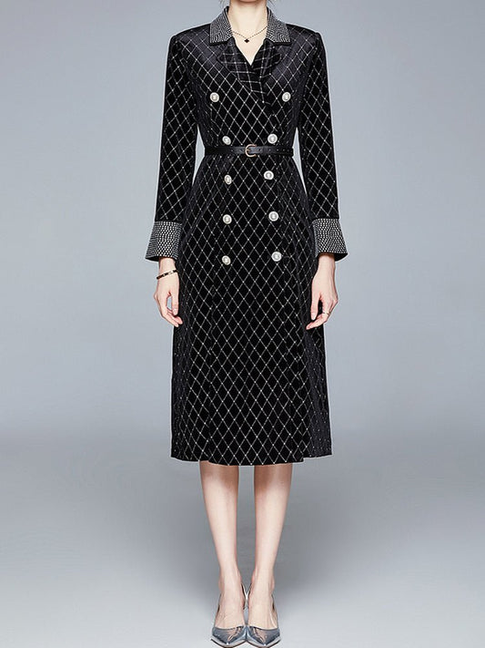 Coats Double Breasted Hot Drill Velvet Coat